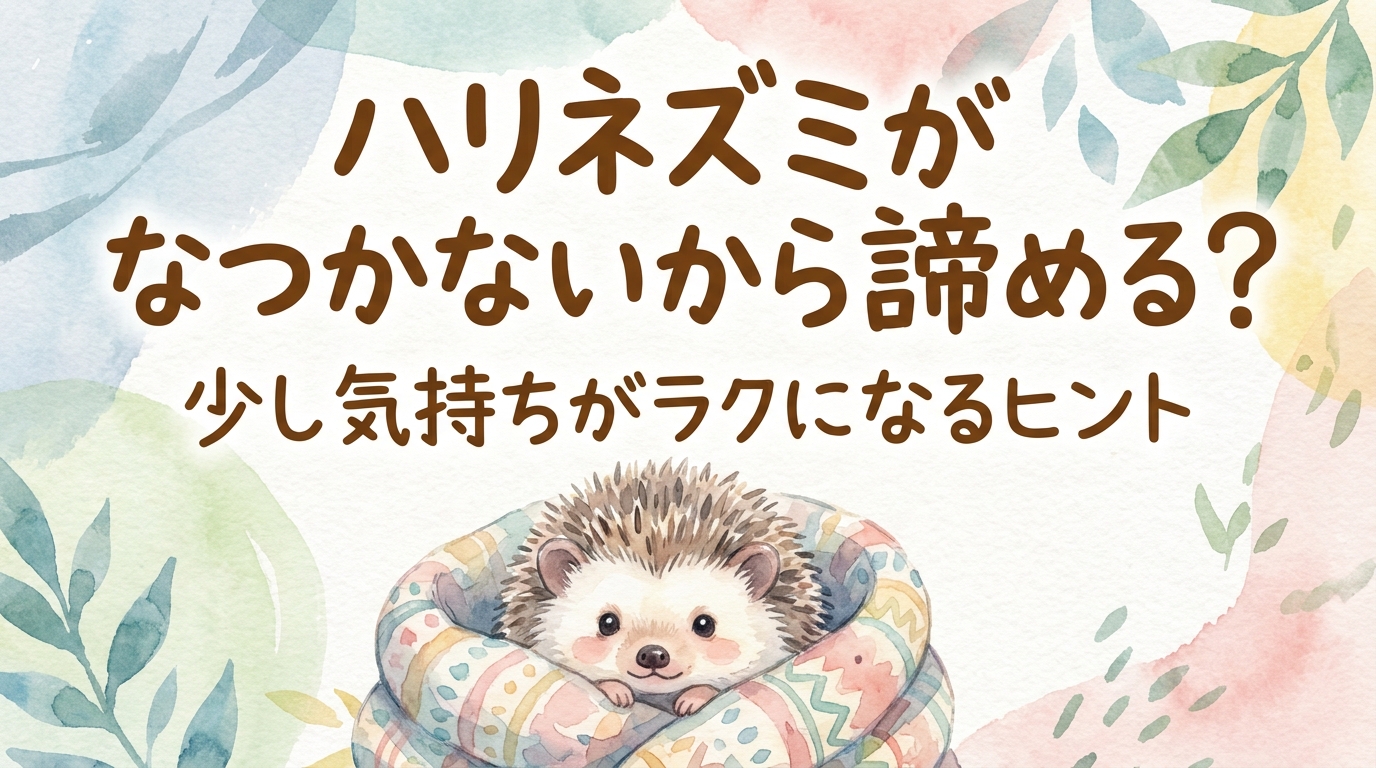 ハリネズミがなつかないから諦める？少し気持ちがラクになるヒント