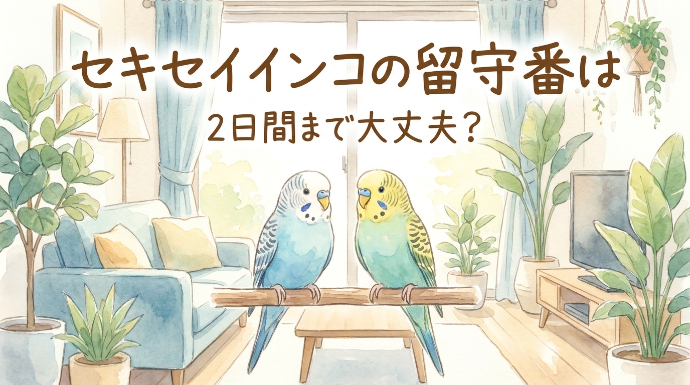 セキセイインコの留守番は2日間まで大丈夫?